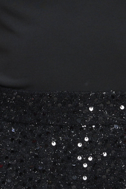 TWINKLE CHIC BLACK TOP AND SEQUIN SHORT ROMPER Flying Tomato
