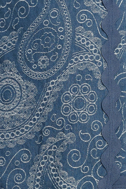 BOHO PAISLEY SCALLOP DENIM SKORT Flying Tomato