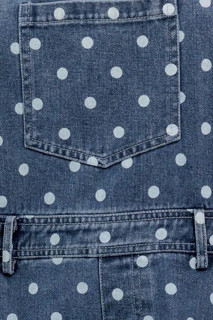 EVERYDAY POLKA OVERALL DENIM JUMPSUIT Flying Tomato