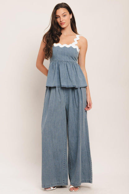 RELAXED DRAPE LIGHTWEIGHT DENIM PANTS Flying Tomato