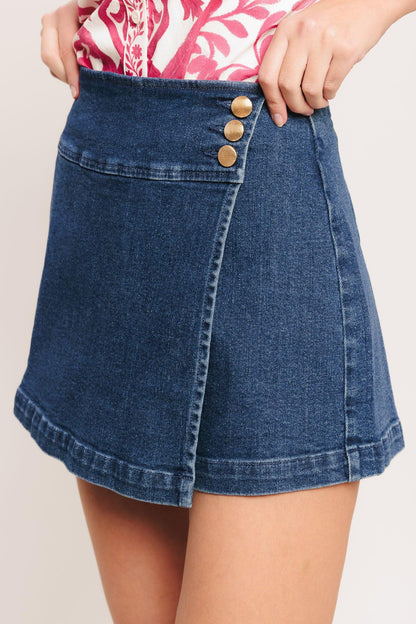 TEXTURE PLAY DENIM SKORT Flying Tomato
