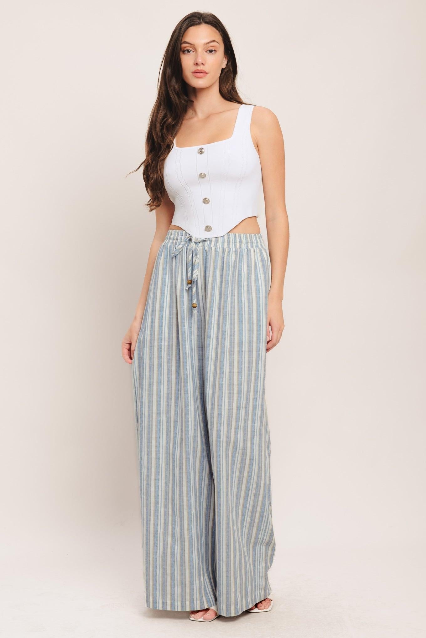 COASTAL DAY STRIP WOVEN PANTS Flying Tomato