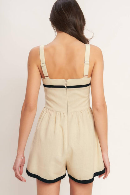 LOVELY LINE WOVEN ROMPER Flying Tomato