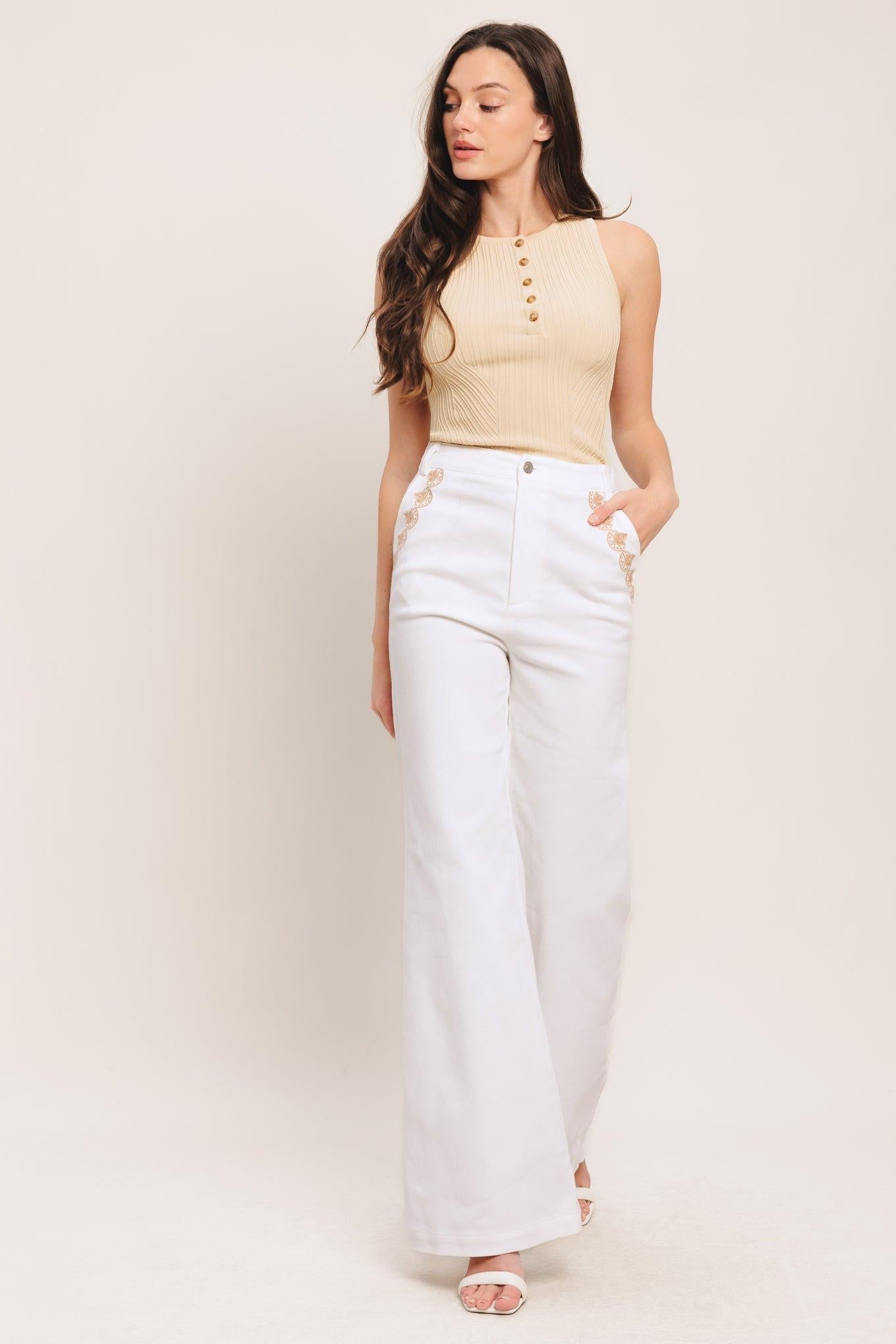 OPEN ROAD WHITE WOVEN PANTS Flying Tomato