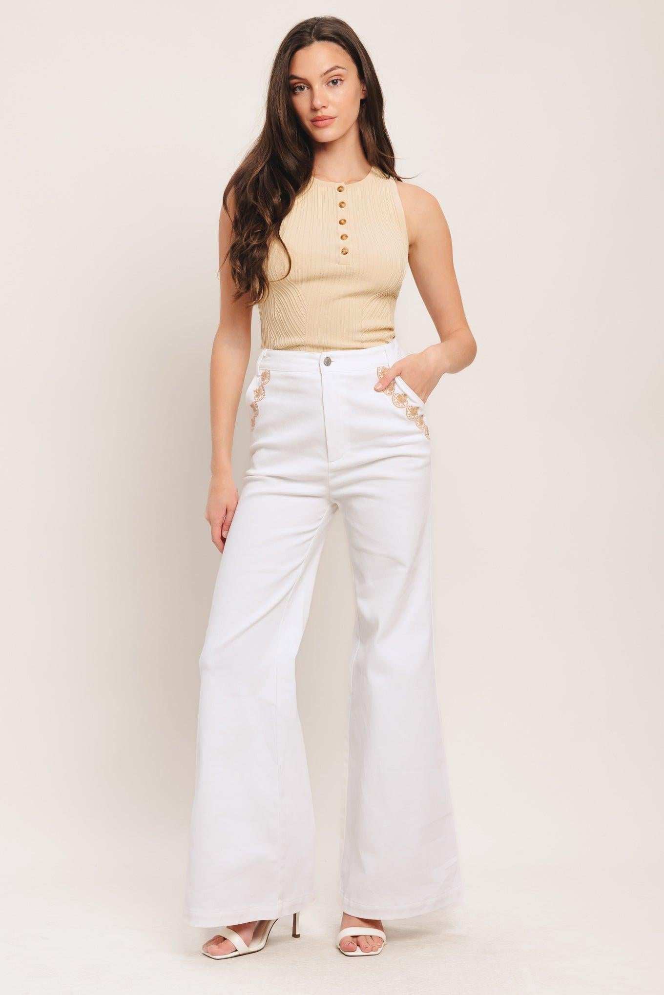 OPEN ROAD WHITE WOVEN PANTS Flying Tomato