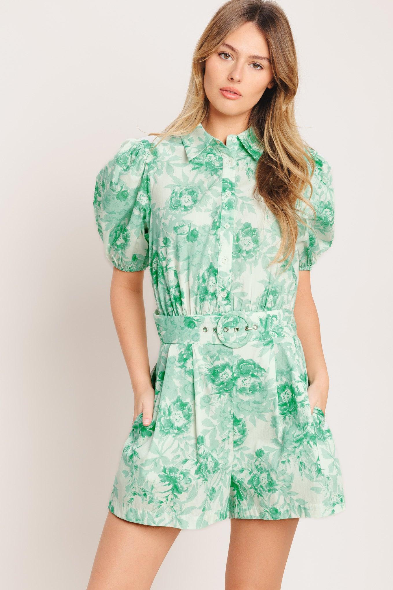 GARDEN GLOW WOVEN ROMPER Flying Tomato