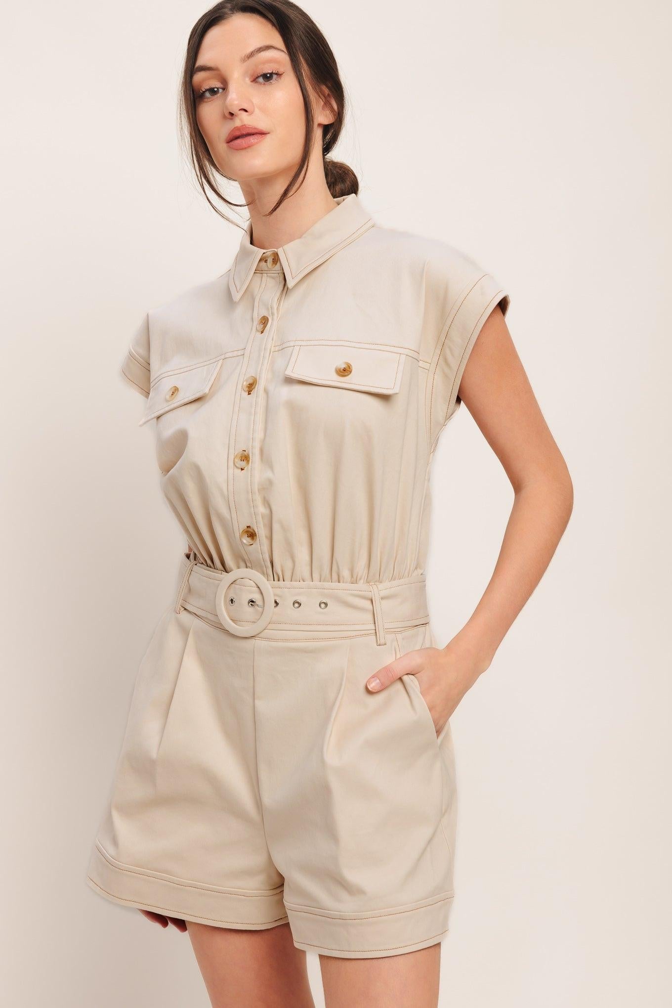 EVERYDAY UTILITY WOVEN ROMPER Flying Tomato