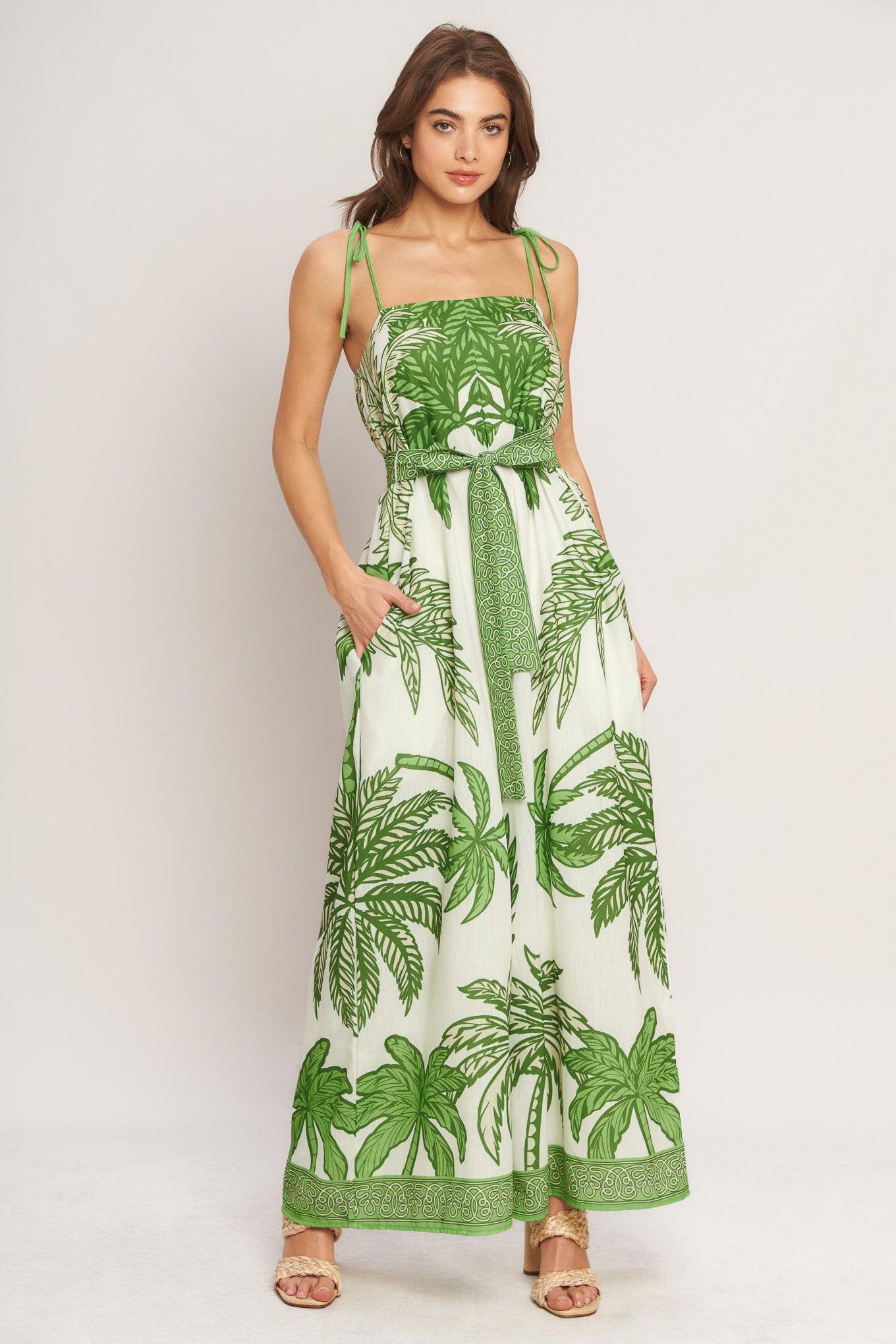 PALM LUXE WOVEN JUMPSUIT Flying Tomato