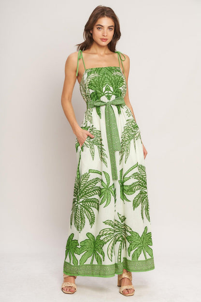 PALM LUXE WOVEN JUMPSUIT Flying Tomato