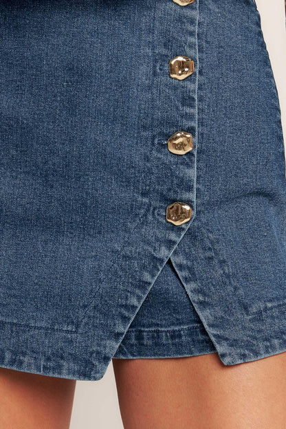 NO SECOND THOUGHT DENIM SKIRT Flying Tomato