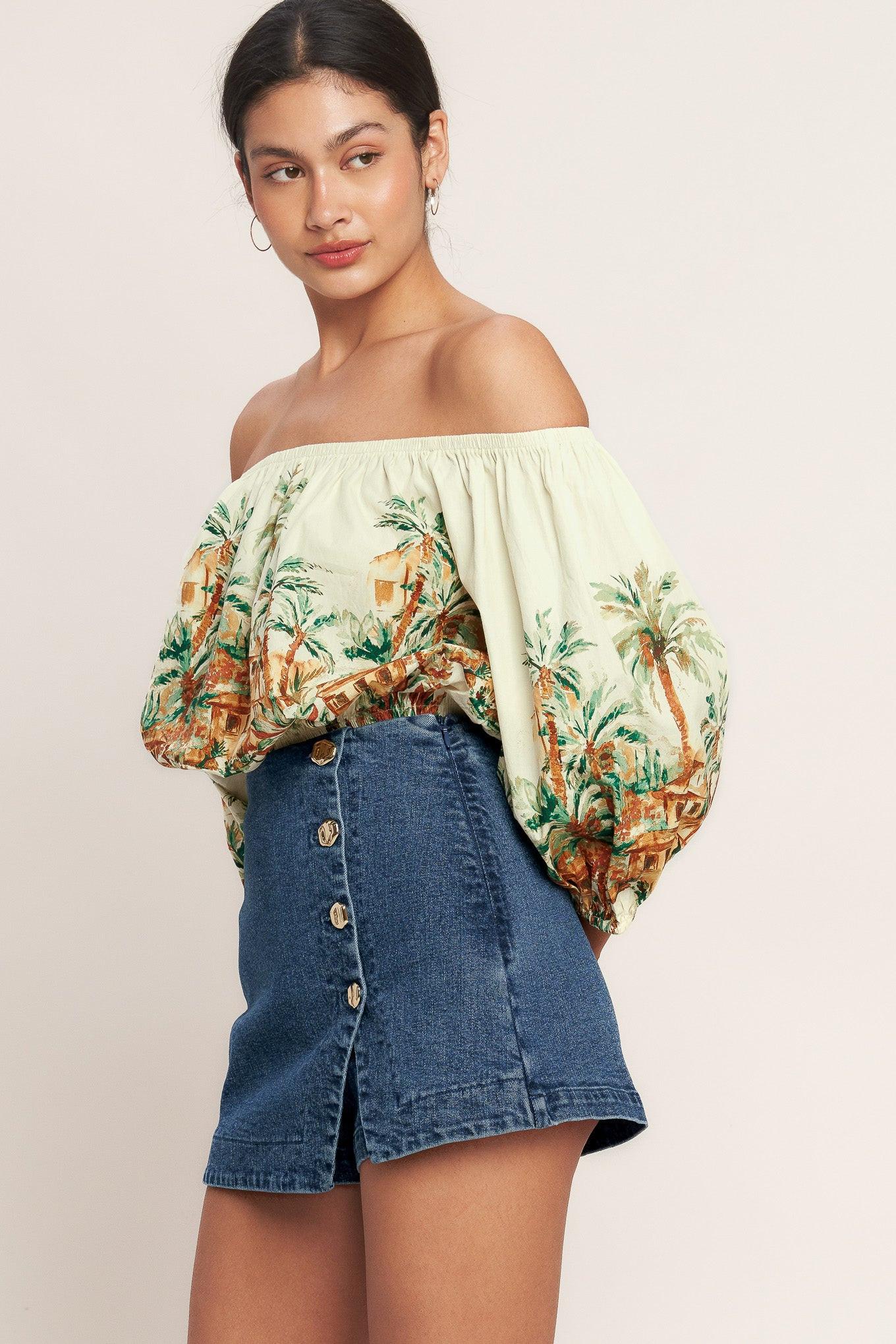 NO SECOND THOUGHT DENIM SKIRT Flying Tomato