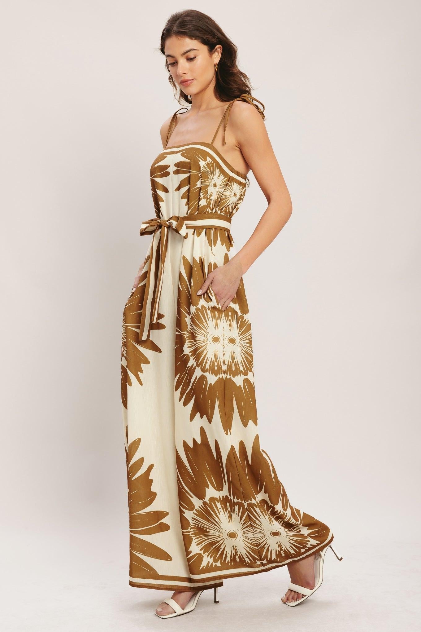 DESERT SUNBURST WOVEN JUMPSUIT Flying Tomato