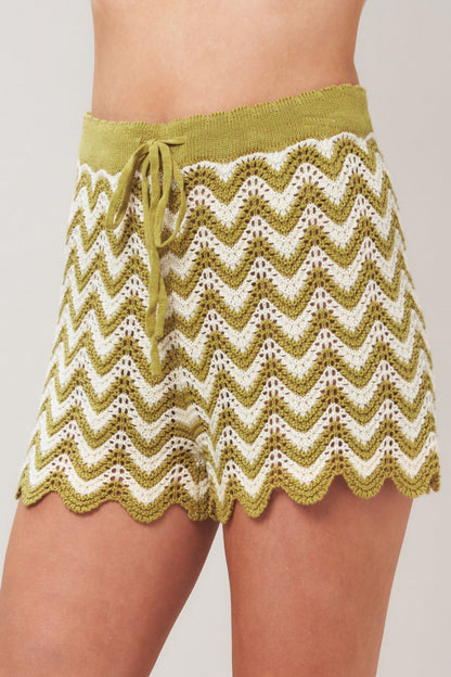 SUNSET STITCH CROCHET KNIT SHORTS Flying Tomato