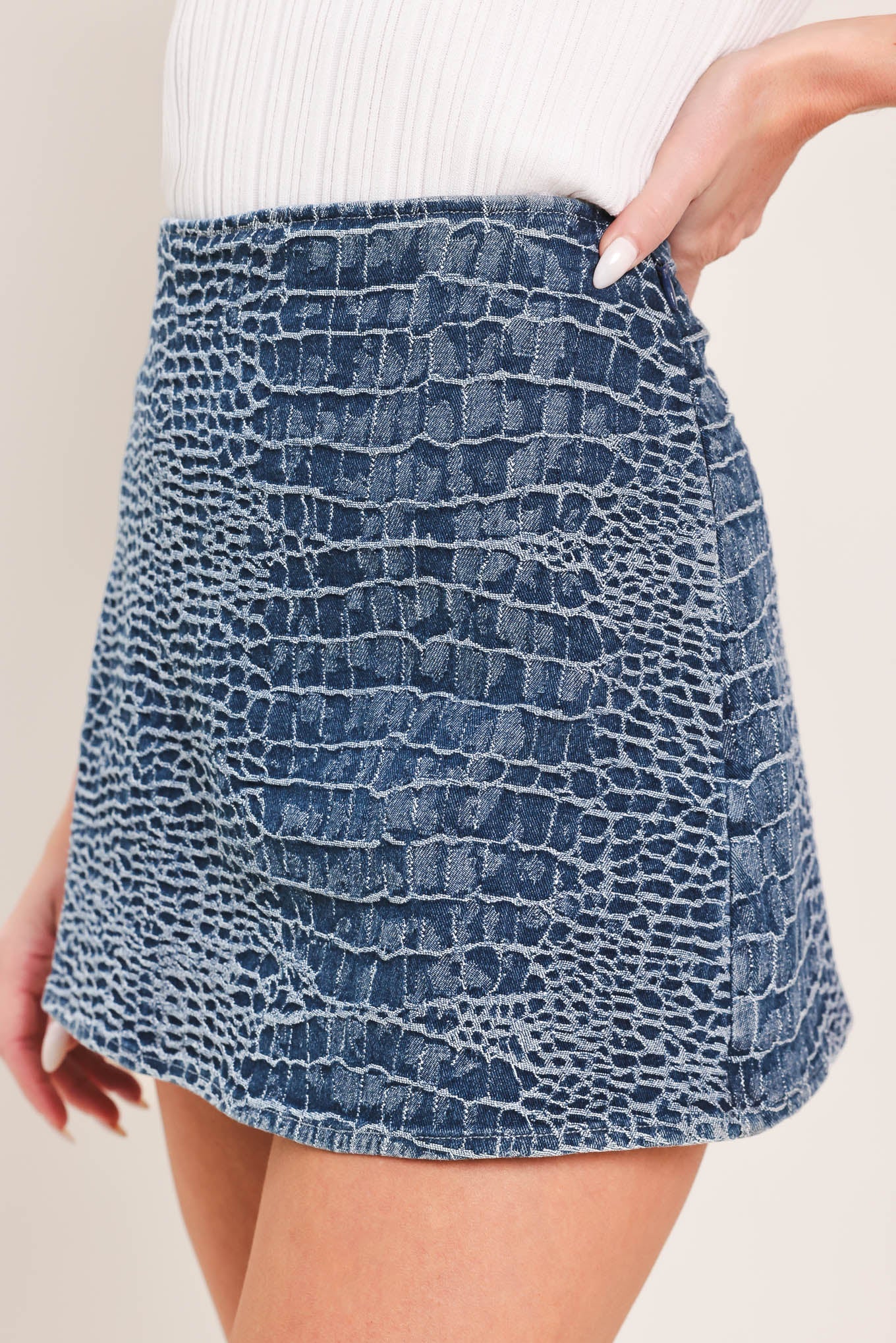 CROCO CHIC DENIM SKORT Flying Tomato