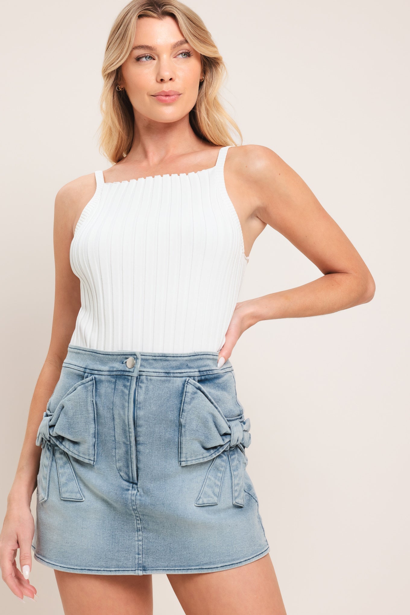 CUTE MOMENT DENIM SKORT Flying Tomato