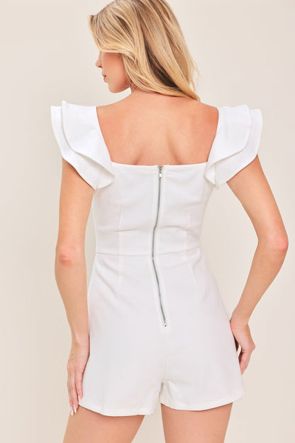 CHAMPAGNE & PEARLS WOVEN ROMPER Flying Tomato
