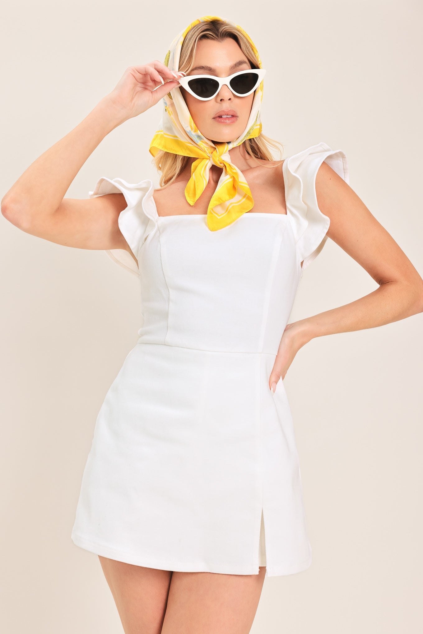 CHAMPAGNE & PEARLS WOVEN ROMPER Flying Tomato