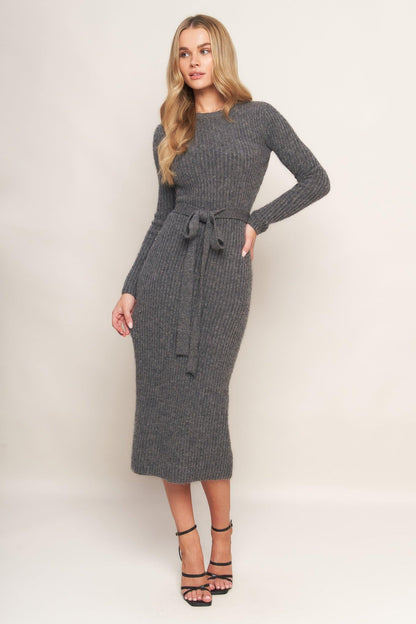 BE GOOD TO ME SWEATER MIDI DRESS Flying Tomato