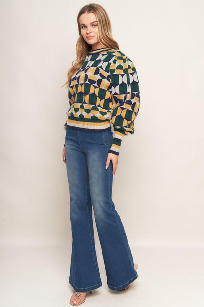 CHEER YOU ON JACQUARD SWEATER TOP Flying Tomato
