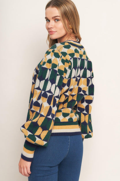 CHEER YOU ON JACQUARD SWEATER TOP Flying Tomato