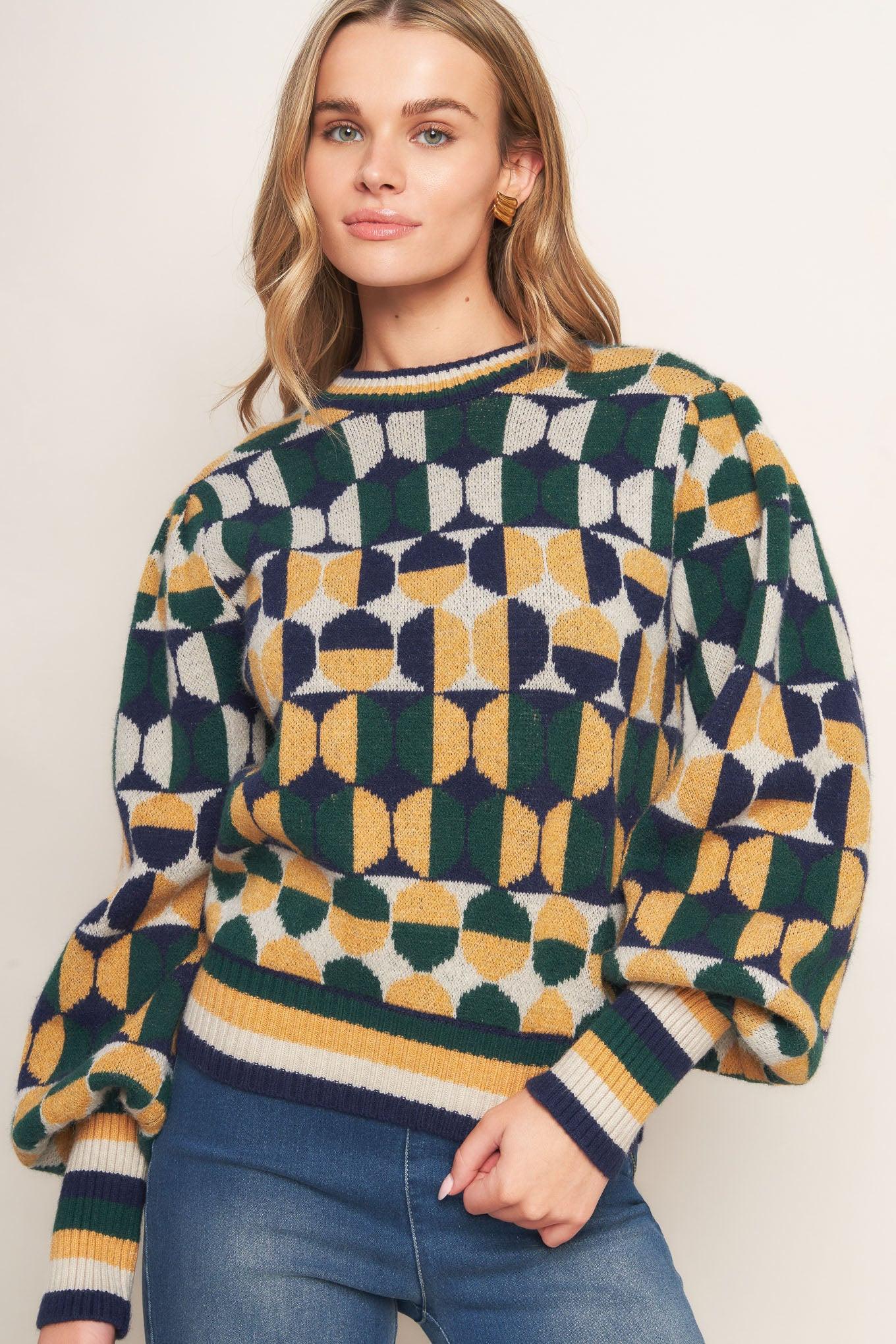 CHEER YOU ON JACQUARD SWEATER TOP Flying Tomato