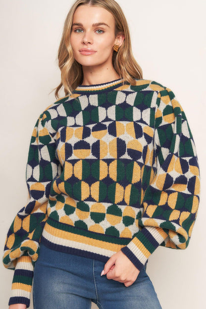 CHEER YOU ON JACQUARD SWEATER TOP Flying Tomato