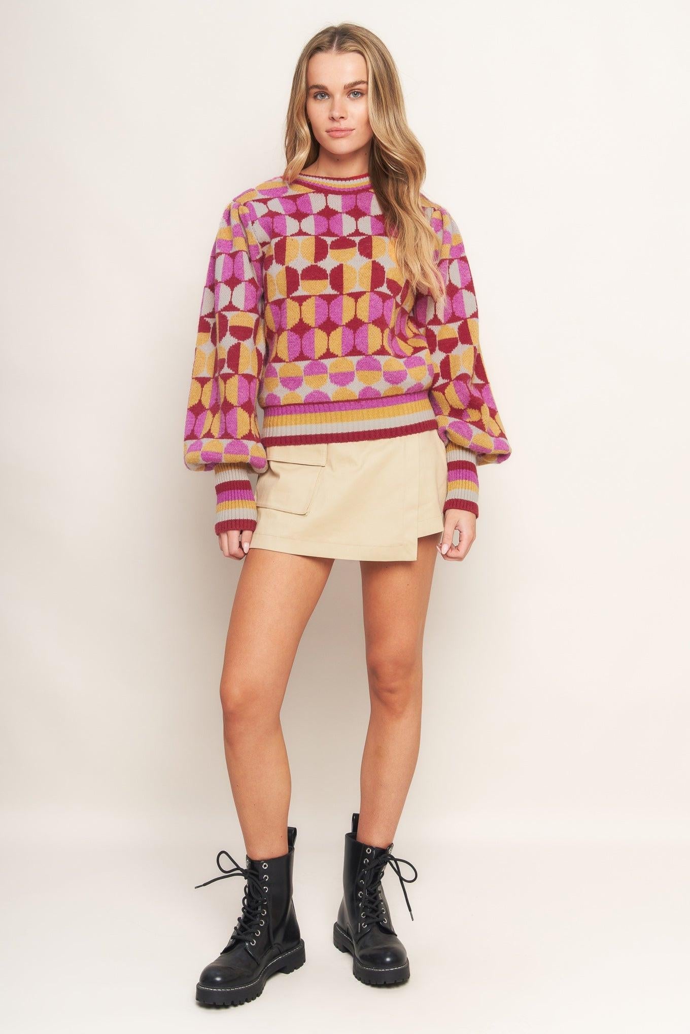 CHEER YOU ON JACQUARD SWEATER TOP Flying Tomato