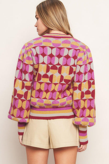 CHEER YOU ON JACQUARD SWEATER TOP Flying Tomato