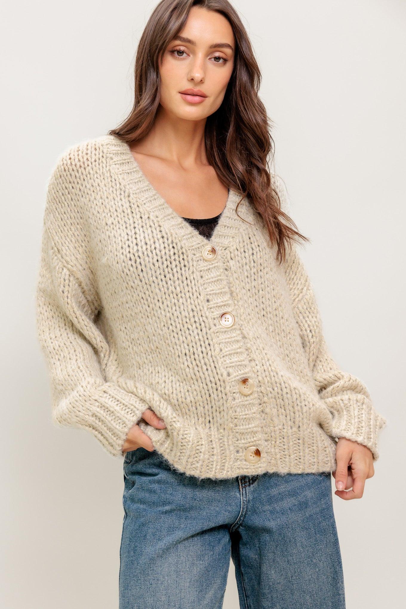 WEEKEND WARMTH SWEATER KNIT CARDIGAN Flying Tomato