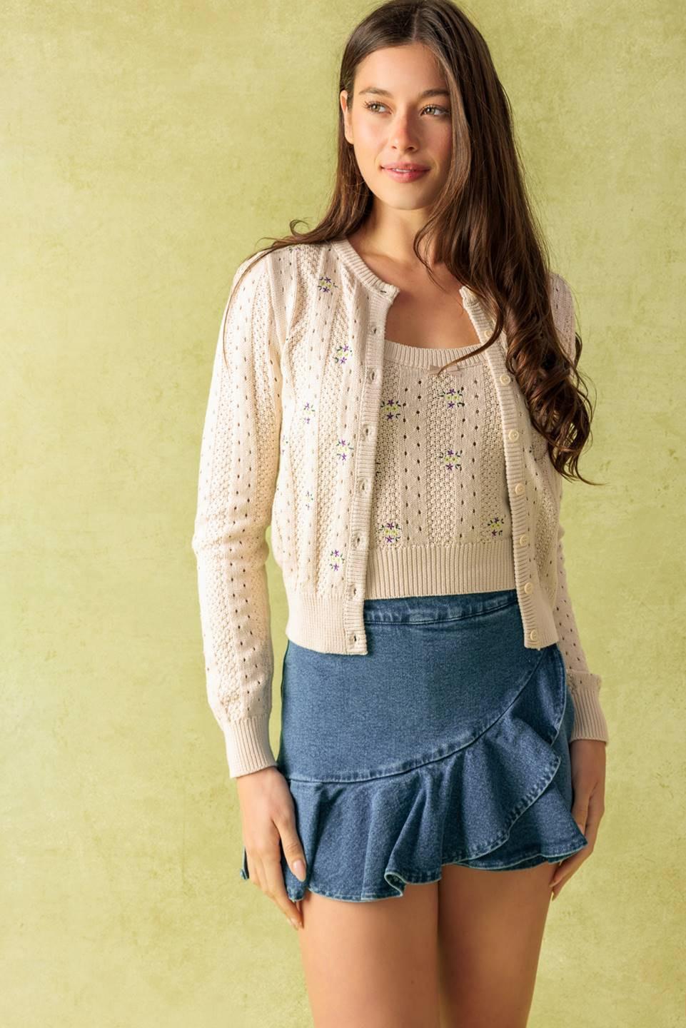 DAYS THAT FADE SWEATER AND CARDIGAN SET Flying Tomato