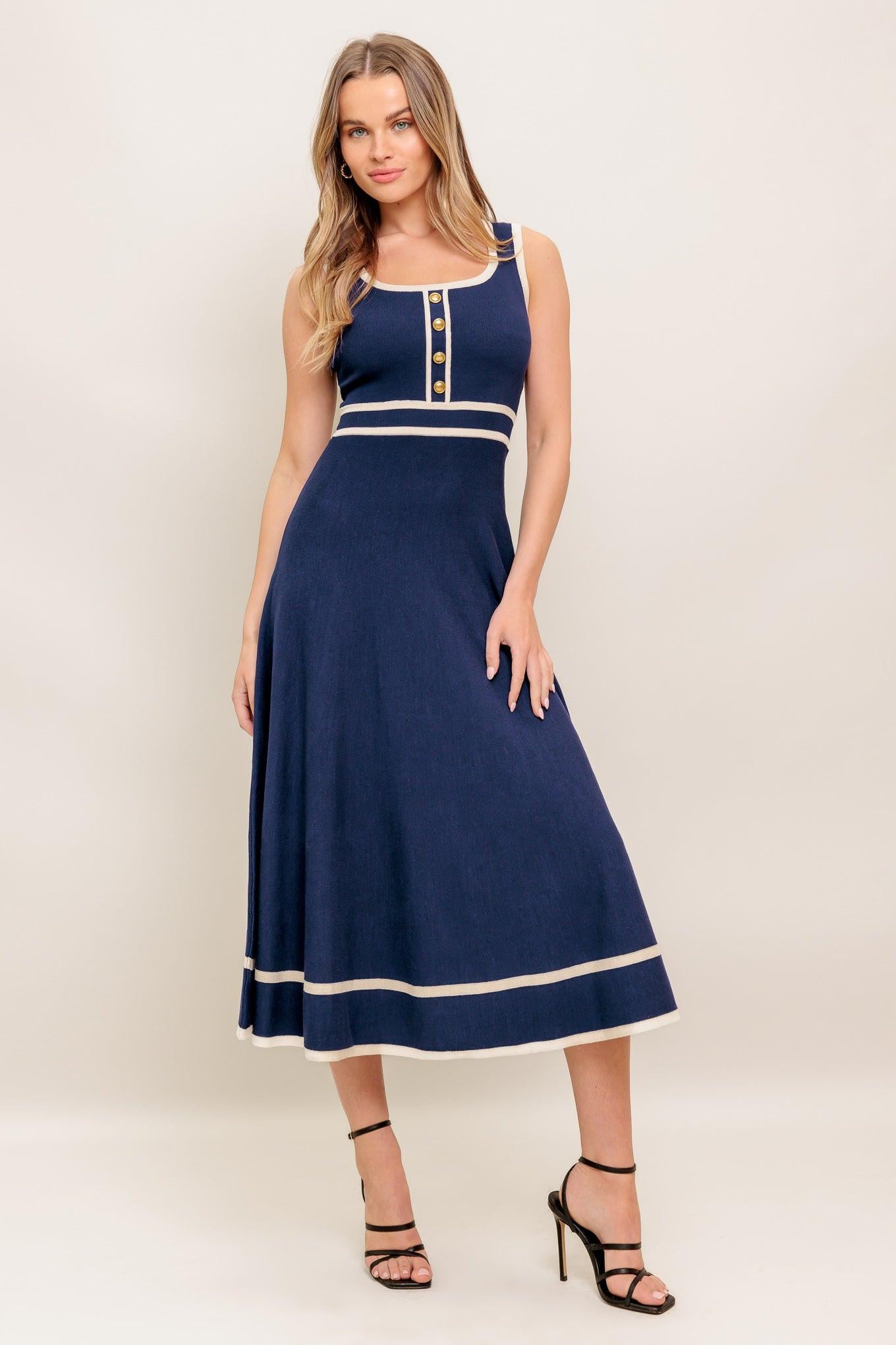 DREAMY DAISY KNIT MIDI DRESS Flying Tomato