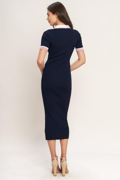 HEELS-READY SILHOUETTE KNIT MIDI DRESS Flying Tomato