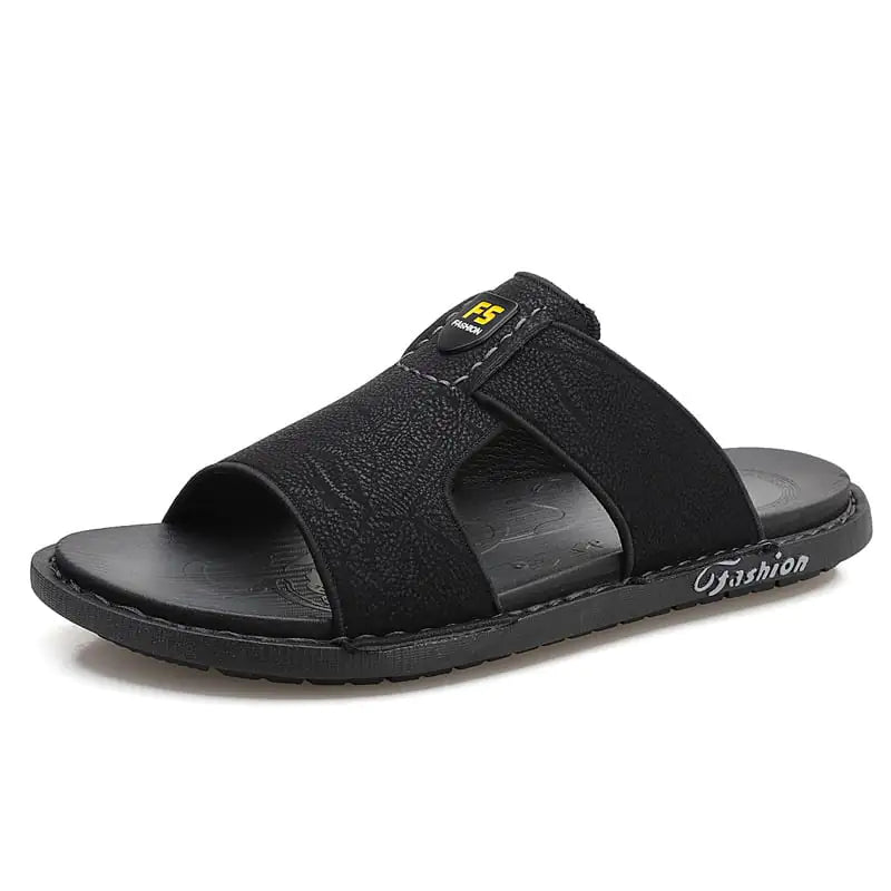 Men's Soft Sole Leather Non-Slip Flip Flops Shoes