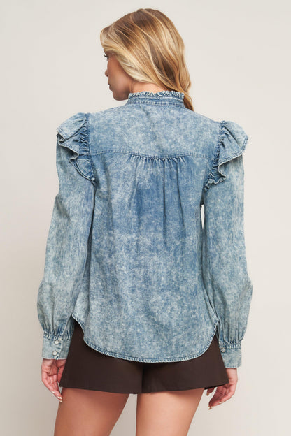 WESTERN CHIC DENIM TOP Flying Tomato