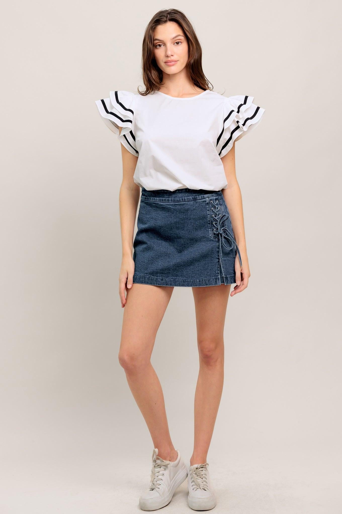 NICE AS CAN BE WOVEN TOP Flying Tomato