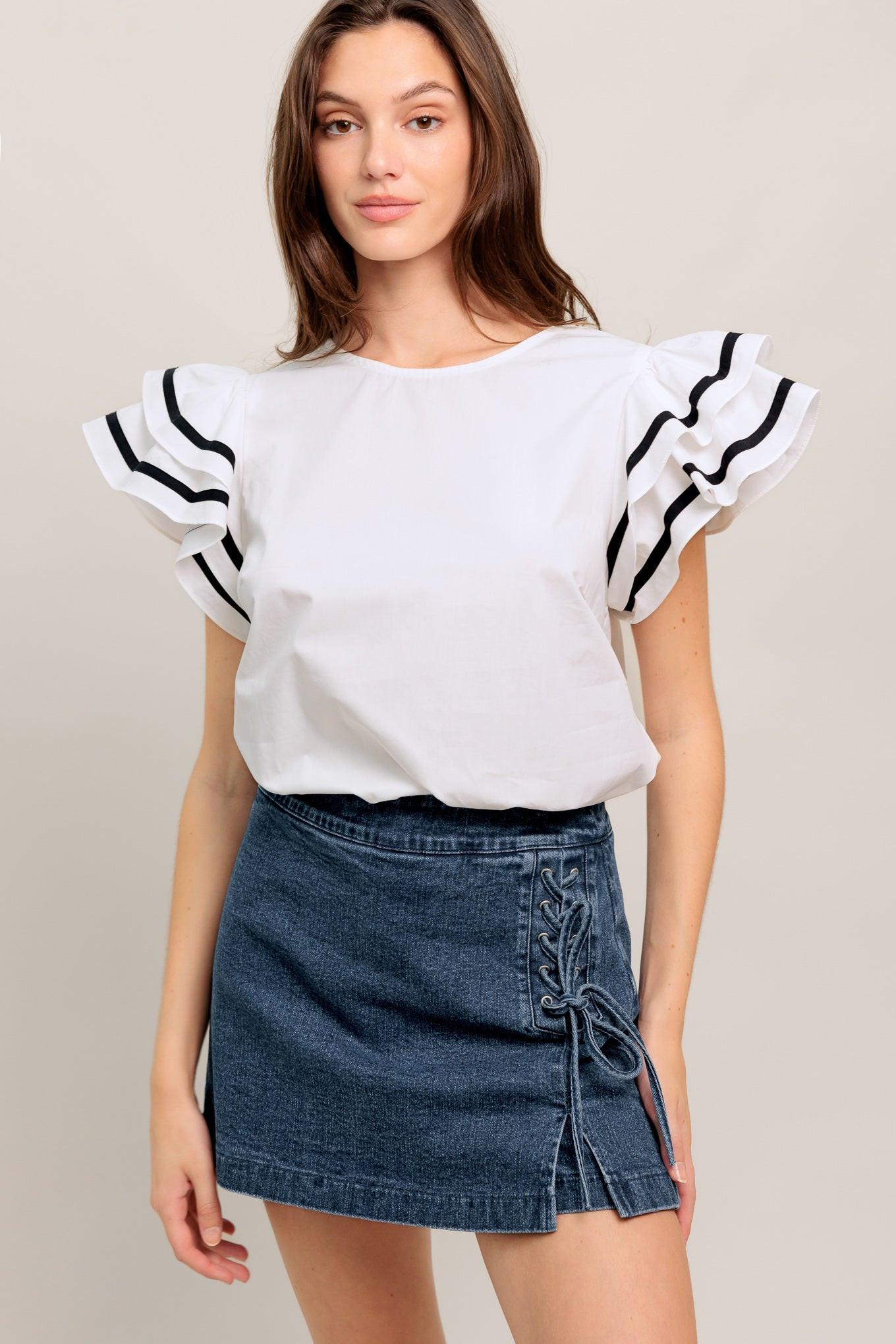 NICE AS CAN BE WOVEN TOP Flying Tomato