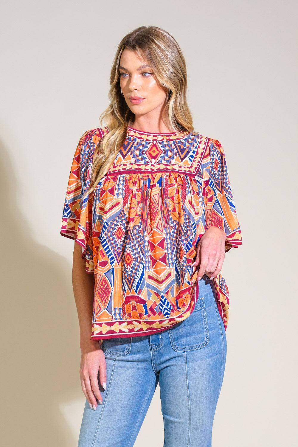 SPARKLY ENERGY WOVEN TOP Flying Tomato