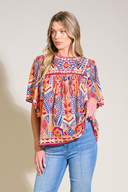 SPARKLY ENERGY WOVEN TOP Flying Tomato