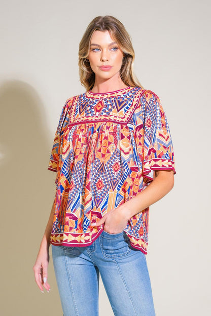 SPARKLY ENERGY WOVEN TOP Flying Tomato