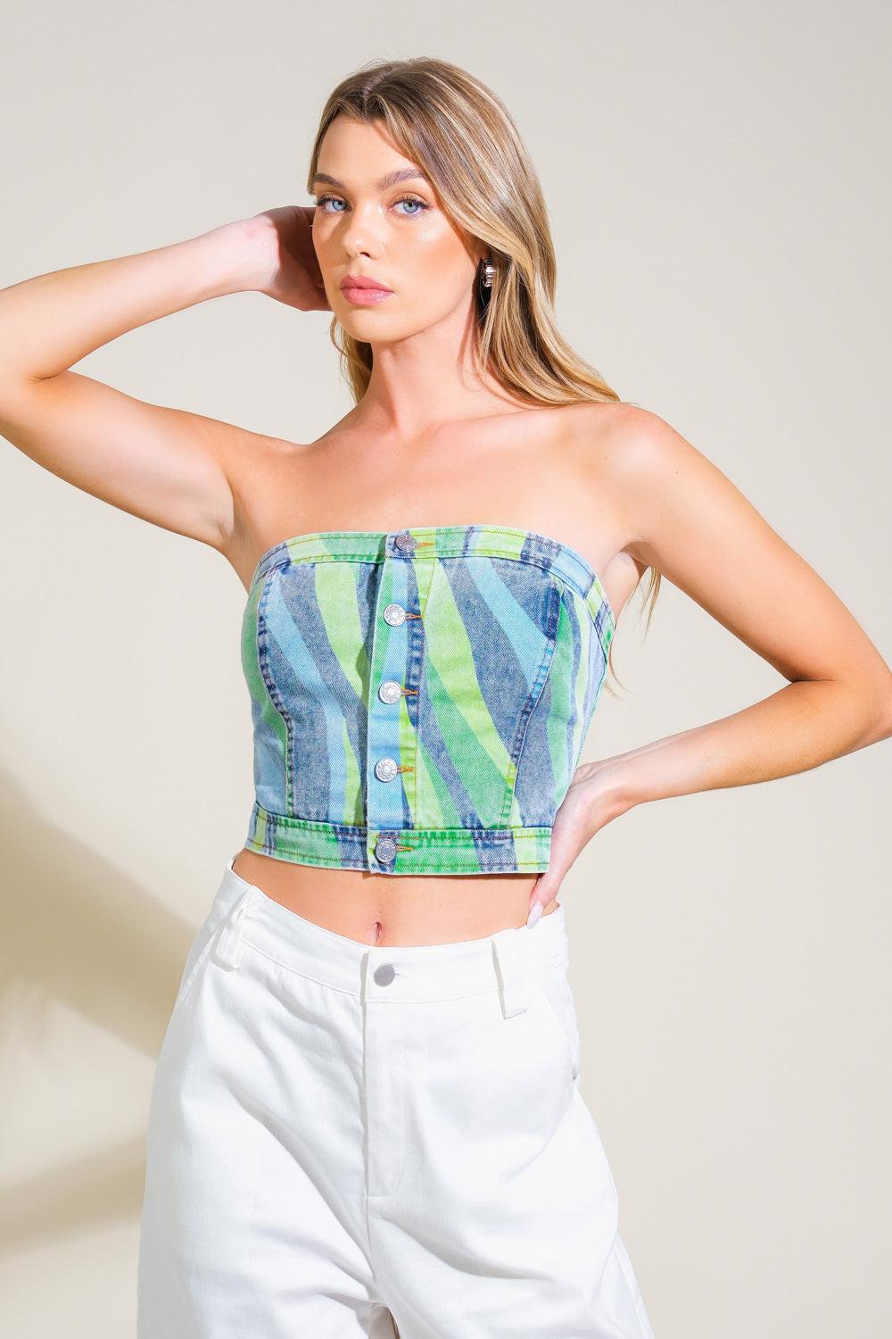 NAVIGATING LIFE DENIM TOP Flying Tomato