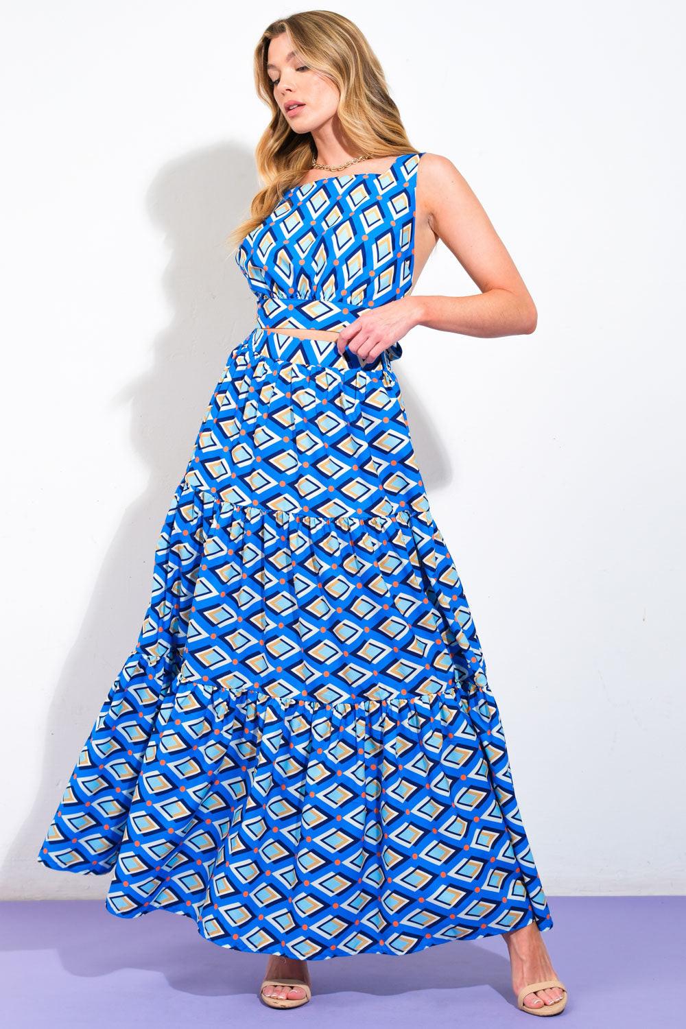 SUMMER JOURNEY WOVEN TOP AND SKIRT SET Flying Tomato