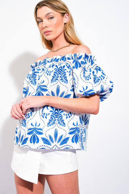 DIVIDE AND CONTOUR WOVEN TOP Flying Tomato