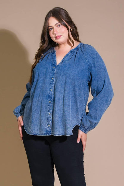 MUSING ABOUT YOU DENIM TOP Flying Tomato