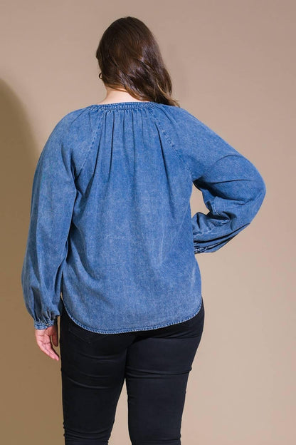MUSING ABOUT YOU DENIM TOP Flying Tomato