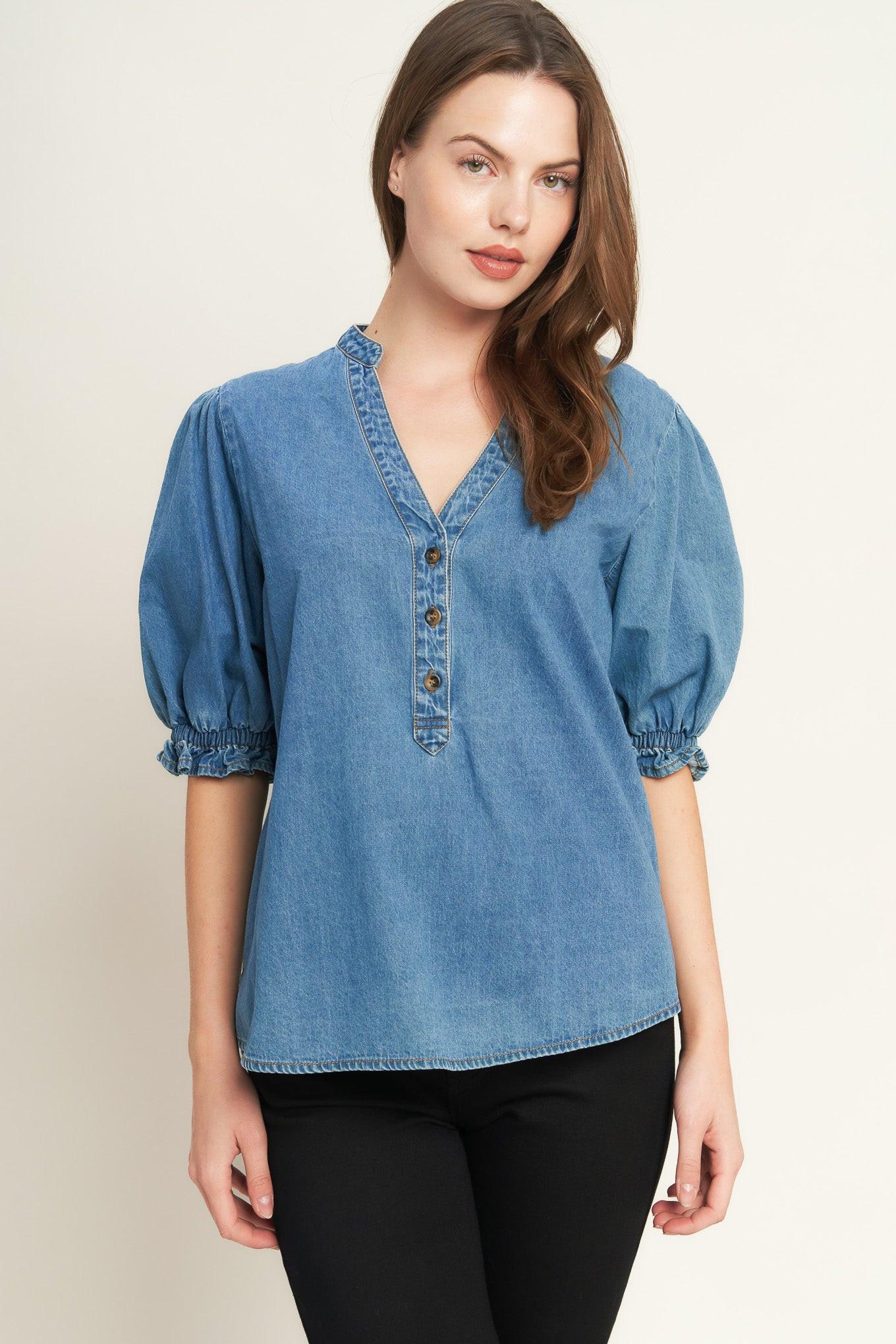 CLOSER TO YOU DENIM TOP Flying Tomato