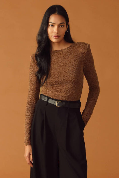 NEVER ENOUGH WOVEN LACE BODYSUIT Flying Tomato