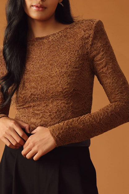 NEVER ENOUGH WOVEN LACE BODYSUIT Flying Tomato