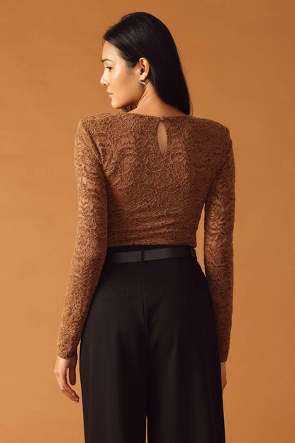 NEVER ENOUGH WOVEN LACE BODYSUIT Flying Tomato