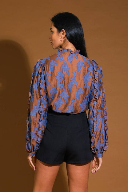 TRUE TO ME JACQUARD WOVEN TOP Flying Tomato