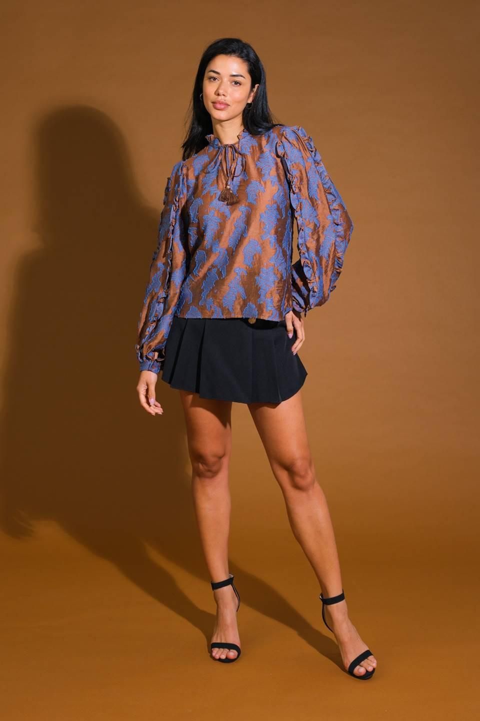 TRUE TO ME JACQUARD WOVEN TOP Flying Tomato